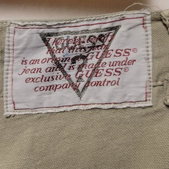 Vtg 80s Iconic Guess Pants Georges Marciano Light Sage Cargo Harem Tapered Sz 3 - Picture 9 of 14